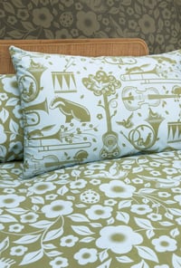 Image 7 of Pet Sounds/Folk Rock Duvet Cover Set - Powder Blue & Olive