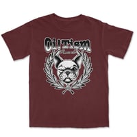 Maroon Oi!Tism Records Logo T Shirt