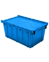 Image 1 of Attached Lid Container with Traction Bottom, 27 x 17 x 12", Blue DC271712BLUE
