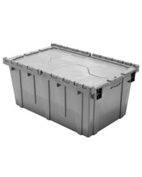 Image 1 of Attached Lid Container with Traction Bottom, 27 x 17 x 12", Grey DC271712GREY
