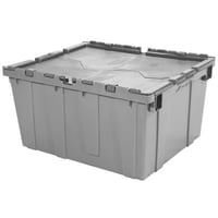 Image 1 of Attached Lid Container with Traction Bottom, 24 x 20 x 12", Grey DC242012GREY