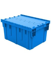 Image 1 of Attached Lid Container with Traction Bottom, 28 x 20 x 15", Blue DC282015BLUE