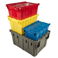 Image 2 of Attached Lid Container with Traction Bottom, 28 x 20 x 15", Grey DC282015GREY