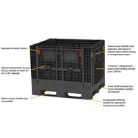 Image 4 of Collapsible Bulk Box (2 Gates) 48 x 40 x 34", Black BC4840342010000