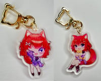 Seven Waving Keychain/ Holding Shiba