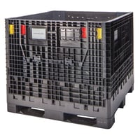Image 1 of Collapsible Bulk Box (2 Gates) 48 x 45 x 42", Black BC4845422010000