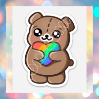 Image 2 of Rainbow Heart Ber Sticker 3"