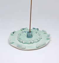 Image 1 of green floral incense holder