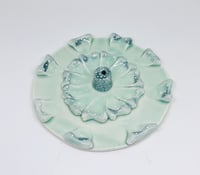 Image 2 of green floral incense holder