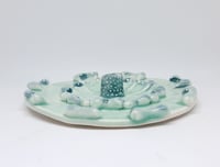 Image 3 of green floral incense holder