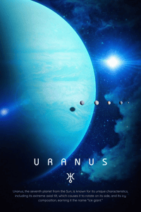 Image 1 of Uranus Vertical Poster, NASA/Space Exploration Series