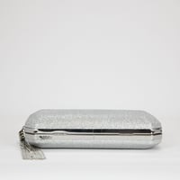 Image 5 of Nina Bellaria Geometric Minaudiere Bag / Clutch with Tassle - Silver