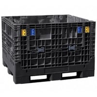 Collapsible Bulk Box (2 Gates, Extra-Duty) 48 x 45 x 25", Black BN4845252010000