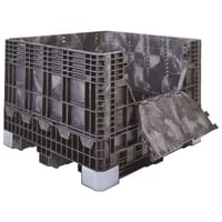 Collapsible Bulk Box (2 Gates, Heavy-Duty) 48 x 45 x 34", Black BH4845342010000