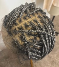 Image 1 of *NEW* KNOTLESS BRAIDED WIG IN SALT AND PEPPER  BY ZIONBELLALUXES