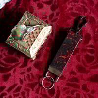 Blood Spatter Leather Keychain