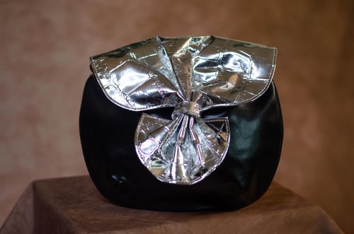 Image of Vintage Desnuda Decorative Silver Flap Purse