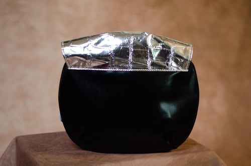 Image of Vintage Desnuda Decorative Silver Flap Purse