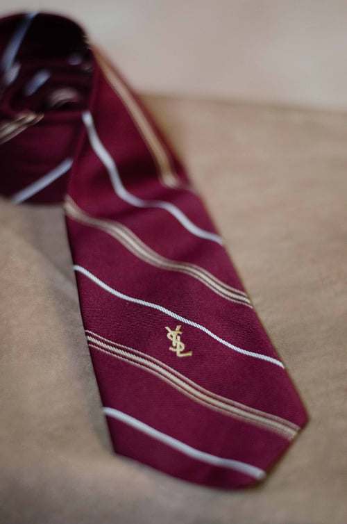 Image of Vintage YSL Striped Necktie