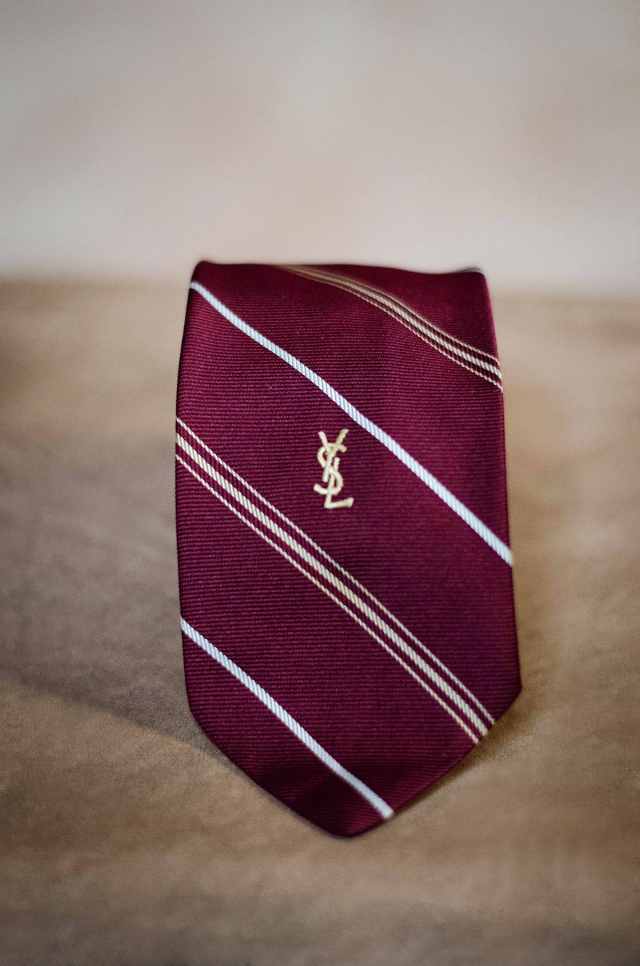 Image of Vintage YSL Striped Necktie