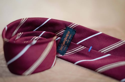 Image of Vintage YSL Striped Necktie