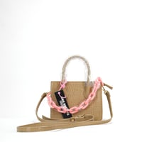 Image 1 of Like Dreams Kenzie Chain Croc Faux Leather Mini Crossbody Bag - Nude