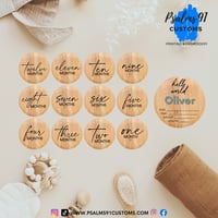 Image 1 of Baby Monthly Milestone Rounds and Stat Sign