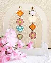 Image 1 of Multi-Charm Tiered Earrings