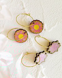 Image 1 of Flower & Lotus Hoops