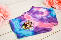 Image 3 of Tie Dye Space Cat Shorts Kitten Diaper Cover Baby Girl’s Size 18 Months 