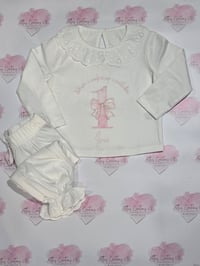 Image 2 of First birthday bow theme personlised pyjamas 