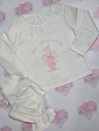 Image 3 of First birthday bow theme personlised pyjamas 