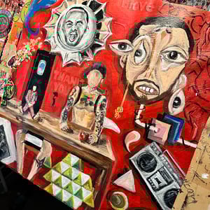 MIND OF MAC / ORIGINAL PAINTING ON CANVAS 24x24"