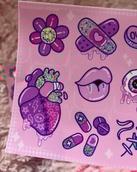 Image 2 of 🫀Hearts & Stitches Sticker sheet XOX🪡