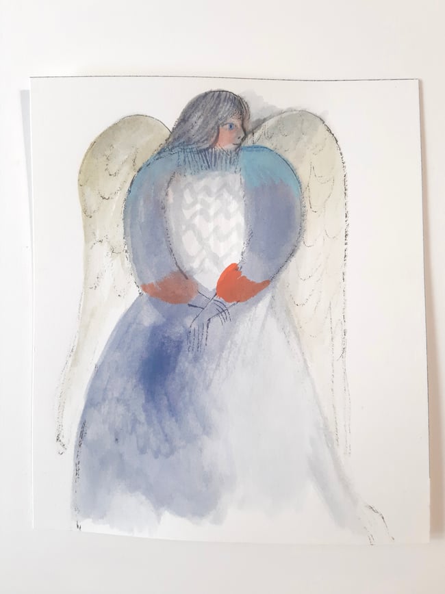 SALE Violet Angel ~ Original artwork