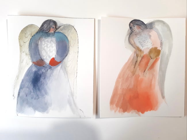 SALE Violet Angel ~ Original artwork