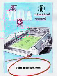 Image 2 of Personalised Retro Aston Villa FC Programme Watercolour Print