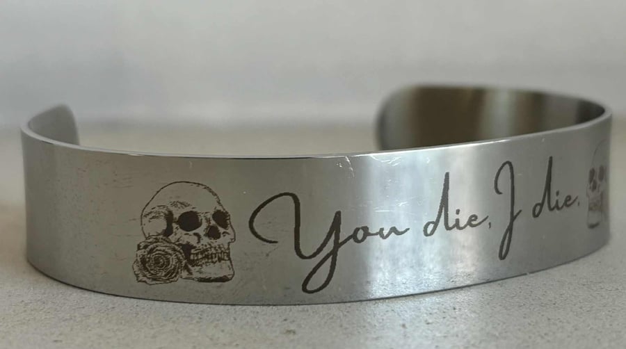 Image of Officially licensed you die, I die edge of darkness cuff bracelet 