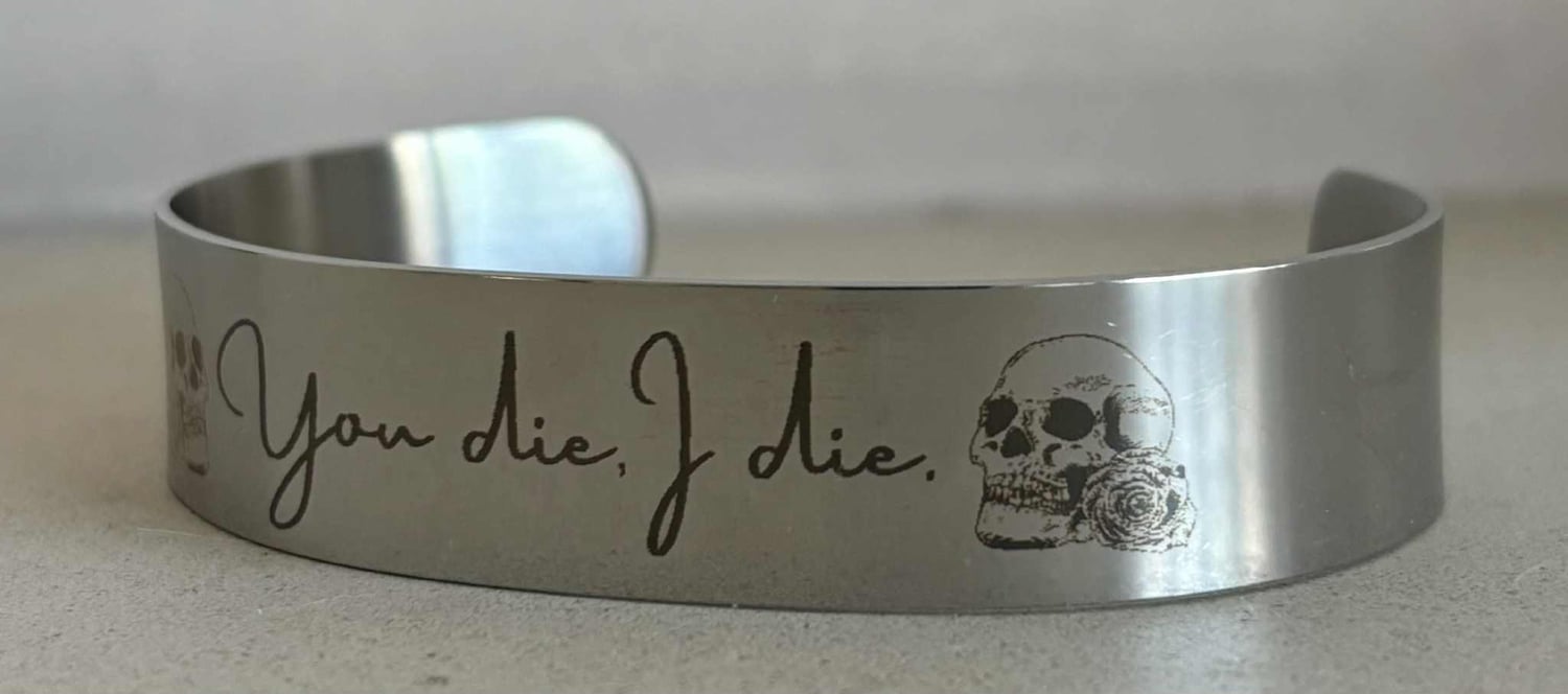 Image of Officially licensed you die, I die edge of darkness cuff bracelet 