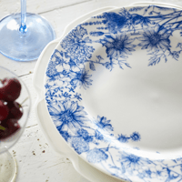 Image 3 of Summer Blues Rimmed Dinner Plates (Set of 4)