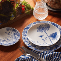 Image 2 of Summer Blues Rimmed Dinner Plates (Set of 4)