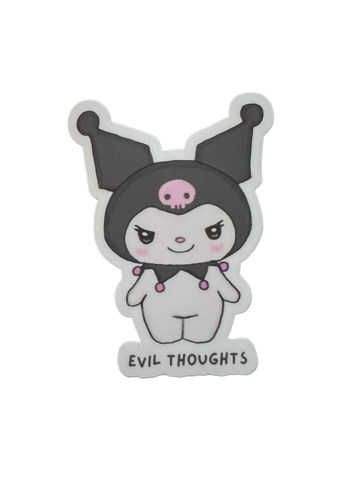 Image of “evil thoughts” kuromi sticker 