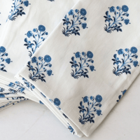 Image 2 of Cottage Floral Handcrafted Block Print Napkins (Set of 4)