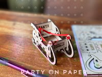 Image 2 of Set of 5, Build-your-own miniature Santa's sleigh greeting card