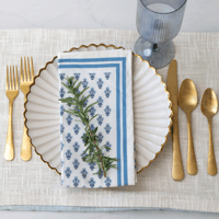 Image 3 of Lake Blue Handcrafted Block Print Napkins (Set of 4)