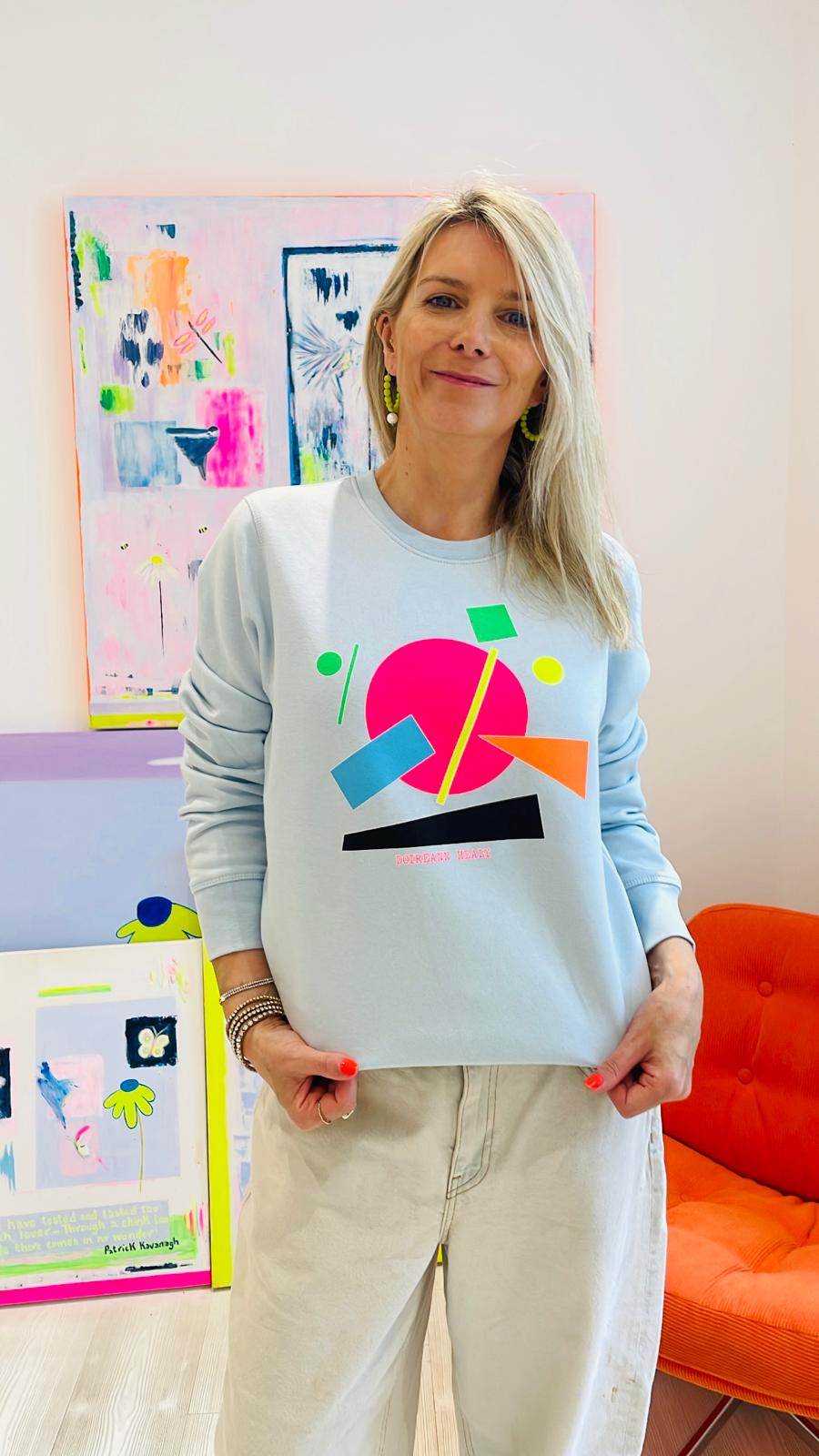 Image of Light Blue Shapes Sweatshirt