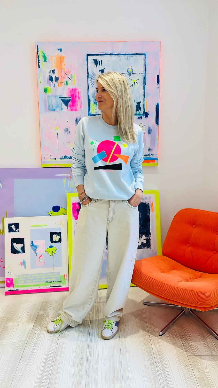 Image of Light Blue Shapes Sweatshirt