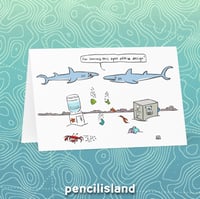 Image 1 of Open Office Sharks Glossy 4x6 Card Envelope Included