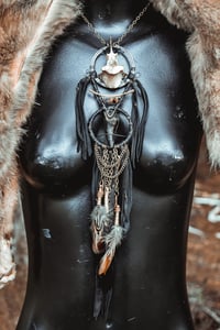 Image 5 of Ritual, large leather and bone necklace 