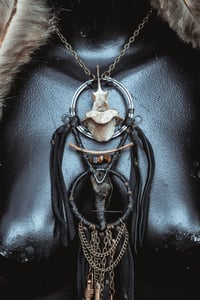 Image 12 of Ritual, large leather and bone necklace 